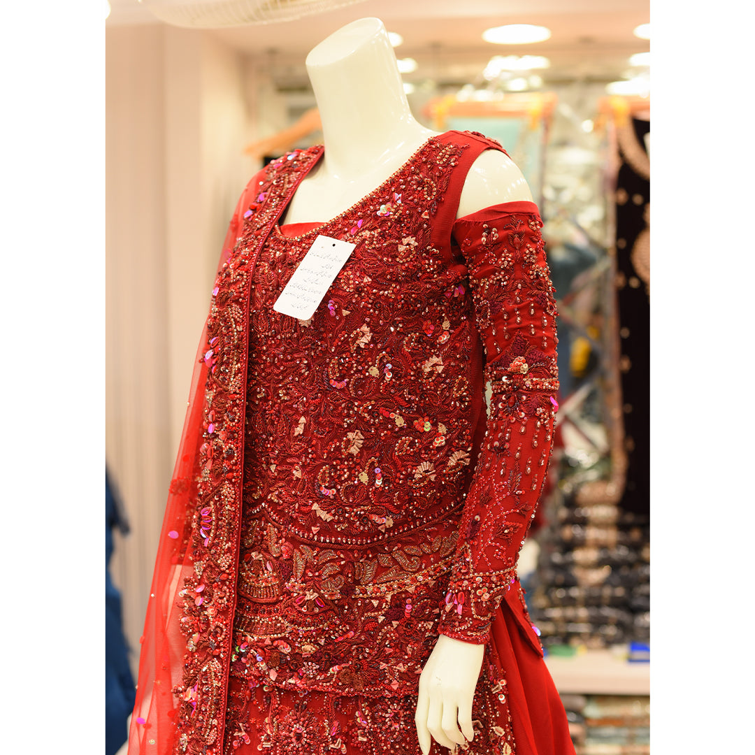 MCS BRIDAL RED LEHNGA