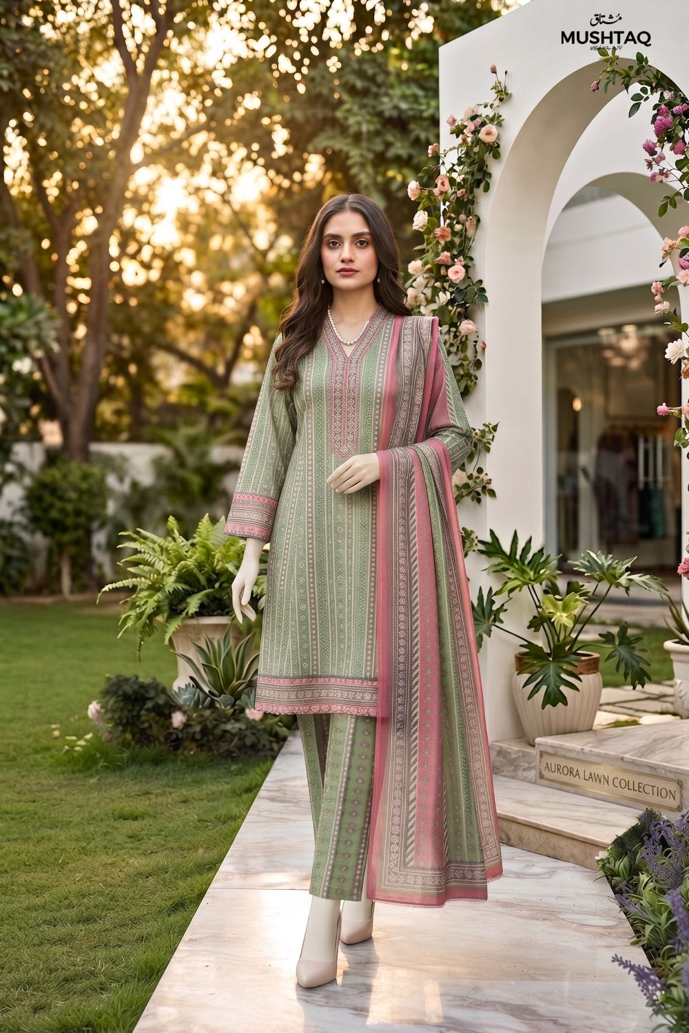 Mushtaq 3Pcs Unstitched Printed Lawn Rahaa Collection Desgin - 4