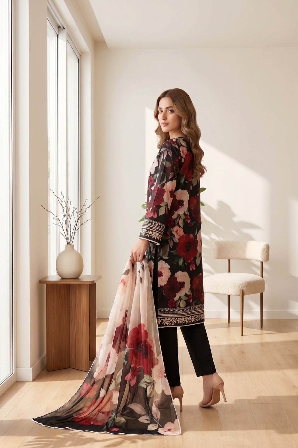 Mushtaq 3Pcs Unstitched Printed Lawn Suit Elara Collection Desgin - 5