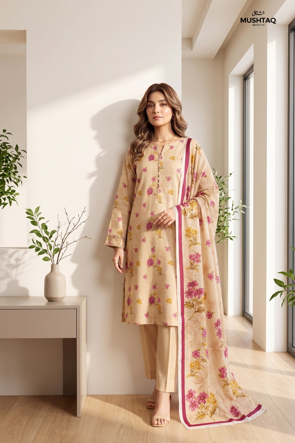 Mushtaq 3Pcs Unstitched Printed Lawn Suit Rooh Posh Collection Desgin - 10