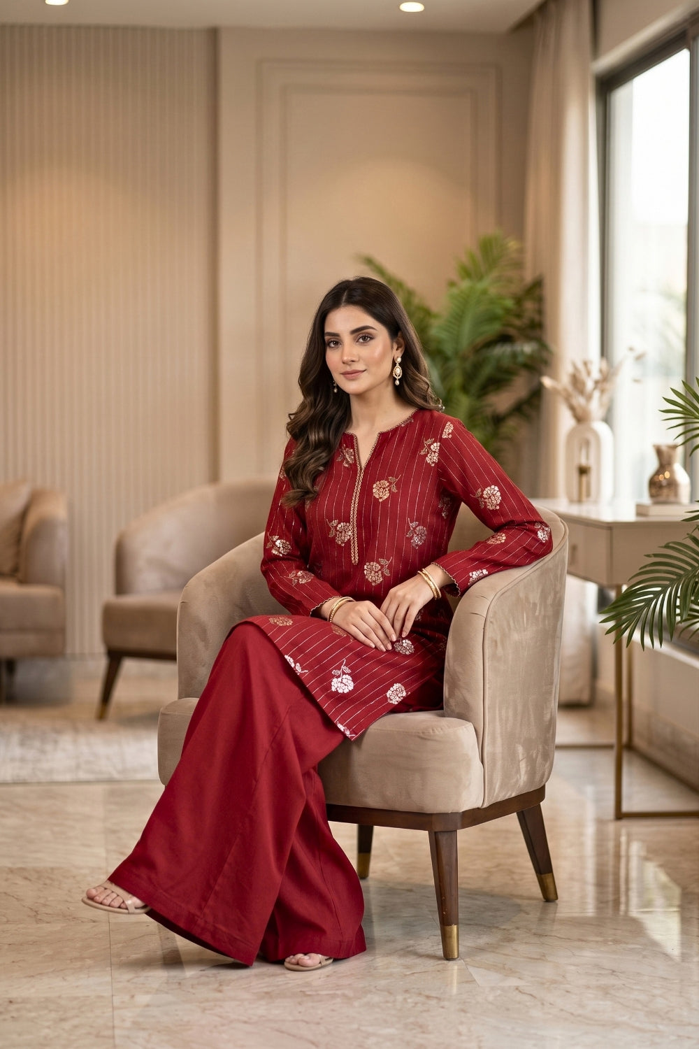 Mushtaq 2Pcs Unstitched Marina Facy Zuna Collection Desgin - 5