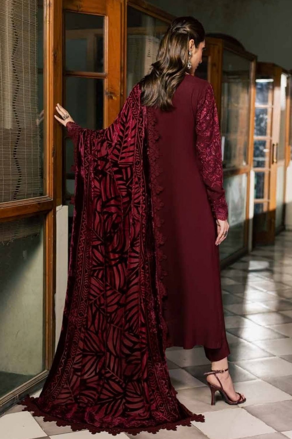 Nureh 3Pcs Luxury Embroidered Unstitched Suit NE-286