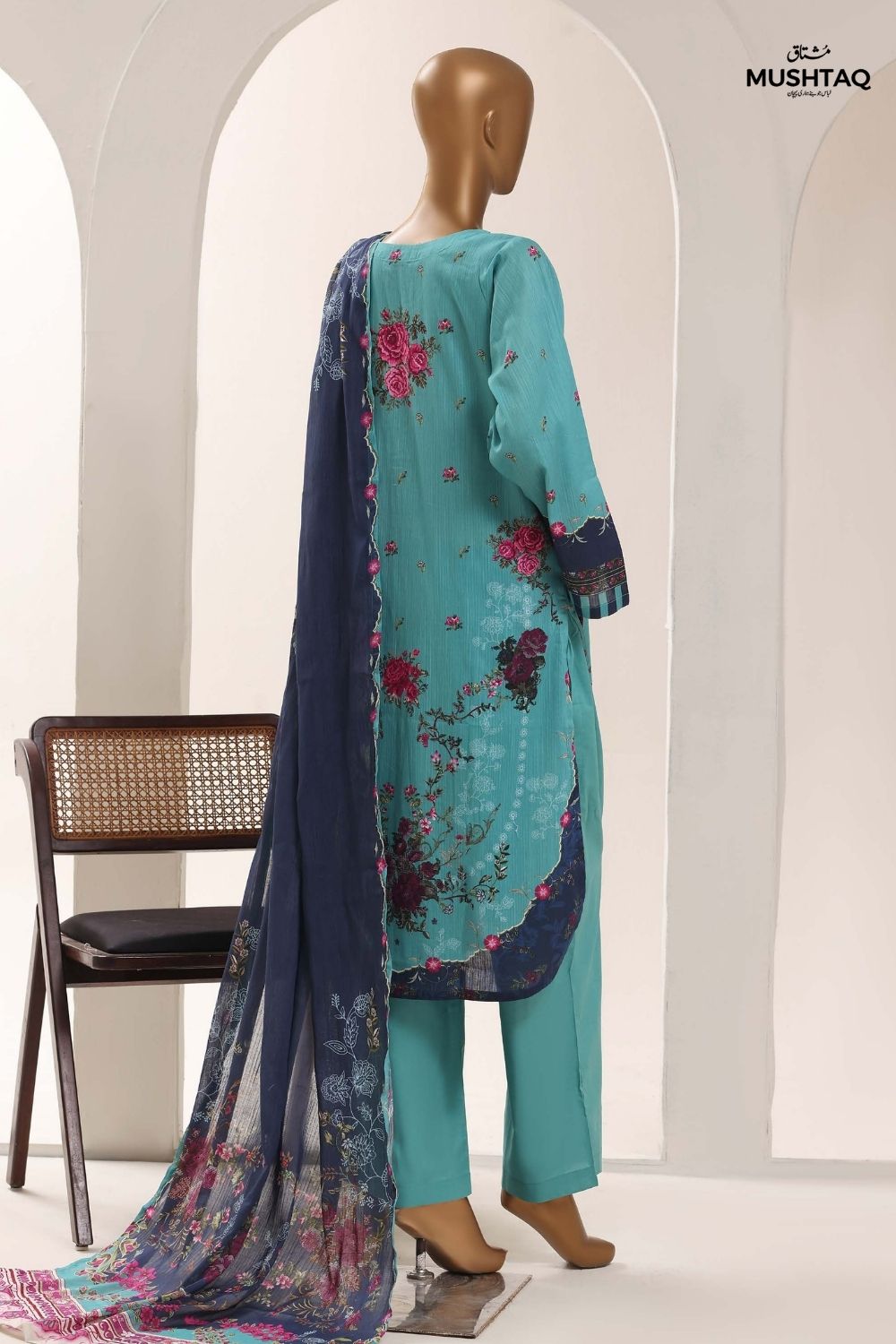 Mushtaq 3Pcs Unstitched Printed Lawn Sadabahar Collection Desgin - 5