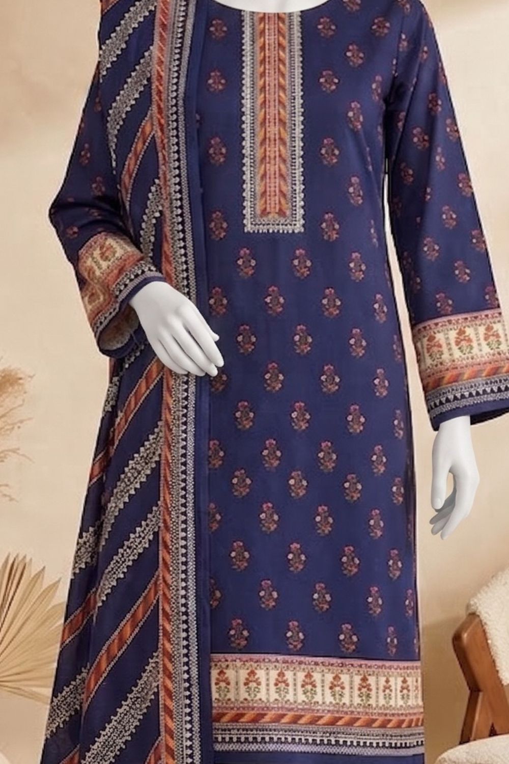 Mushtaq 3Pcs Unstitched Printed Lawn Daneen Collection Desgin - 5