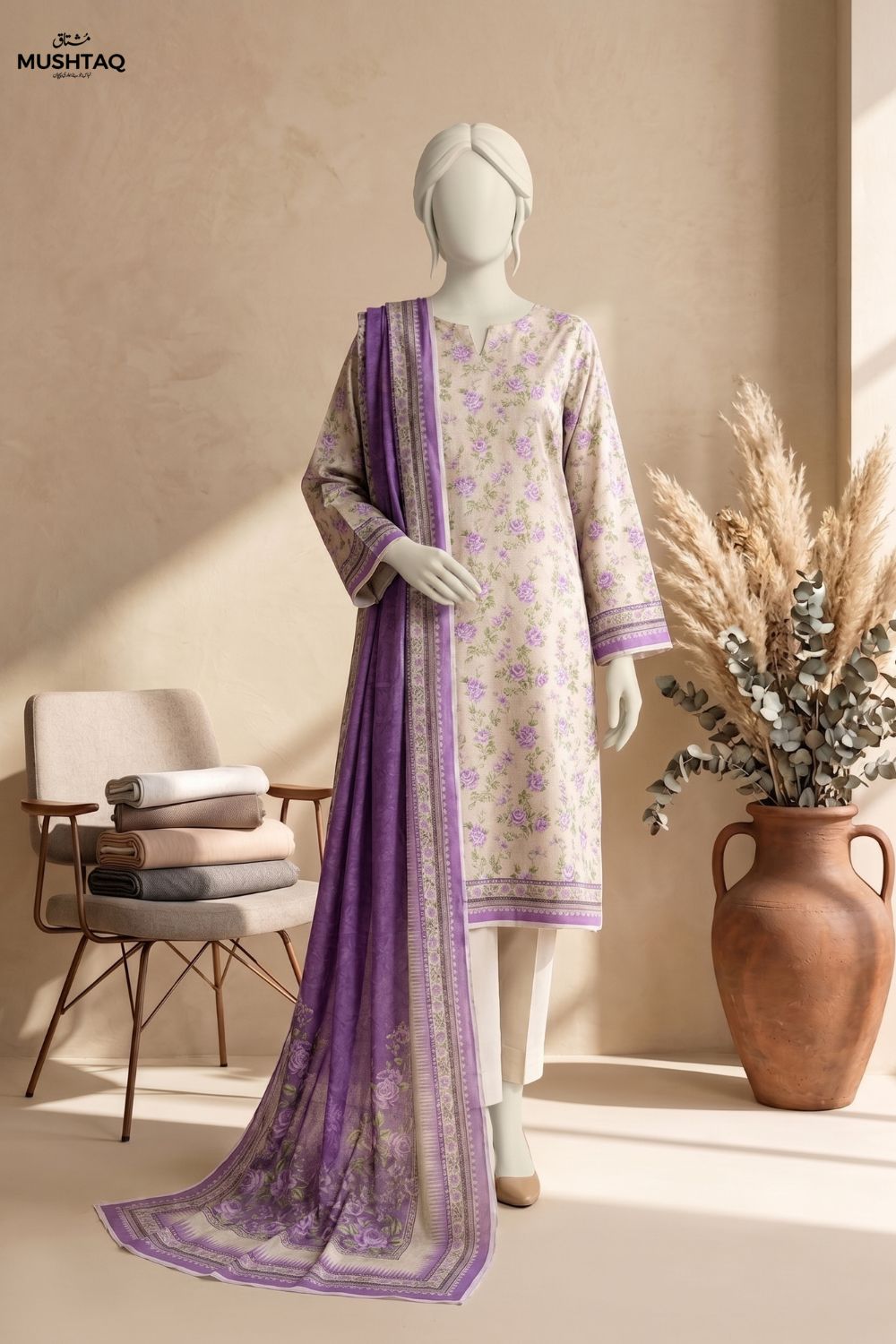 Mushtaq Ayat Collection 3Pcs Unstitched Printed Lawn Desgin - 4