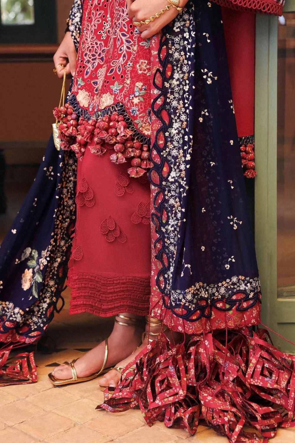 Reine by Republic Womenswear Unstitched Embroidered Luxury Lawn 3 Piece Suit Belle Rosee - Eid Collection