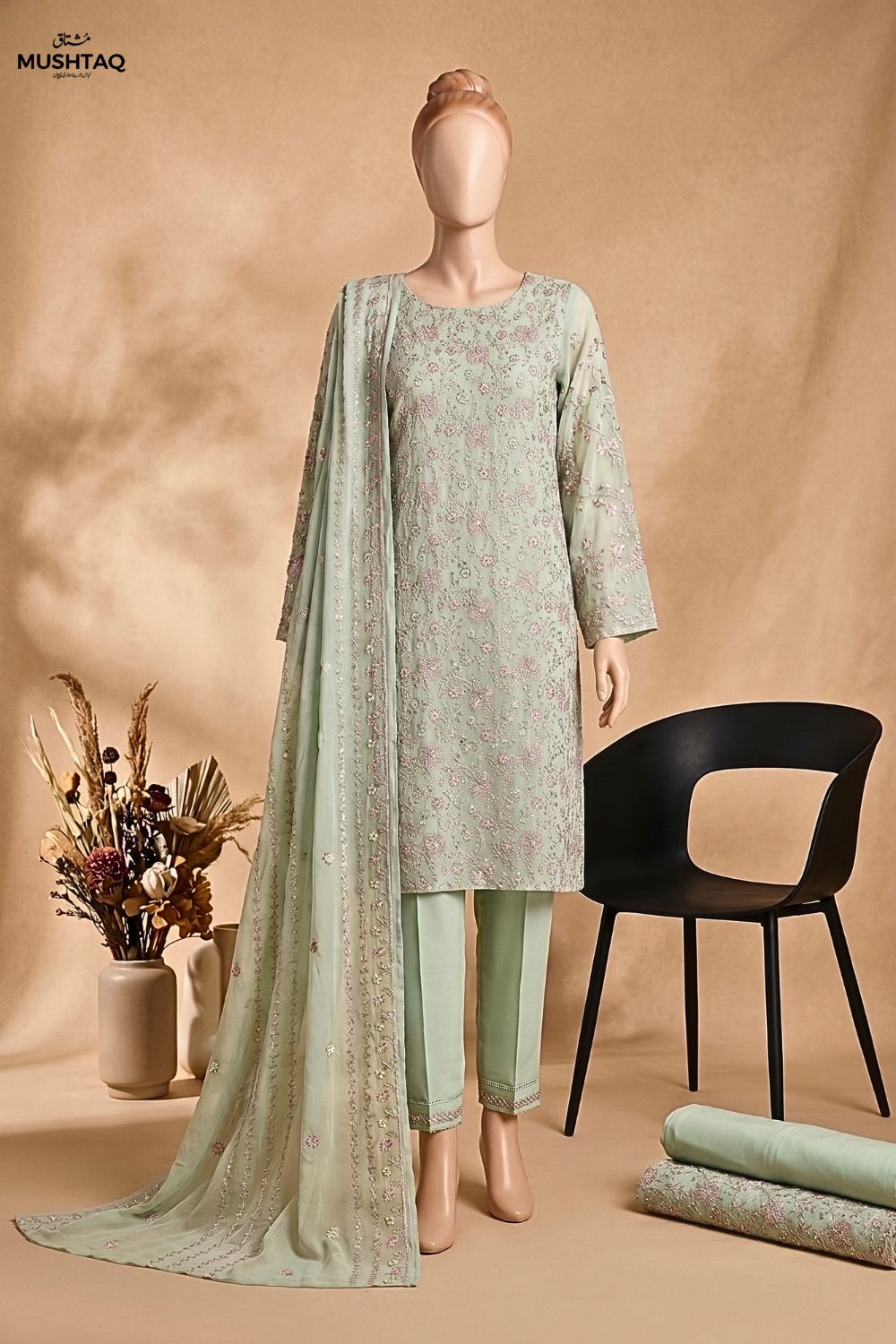 Mushtaq Afsana 4PCS Embroidered Chiffon Collection Desgin - 3