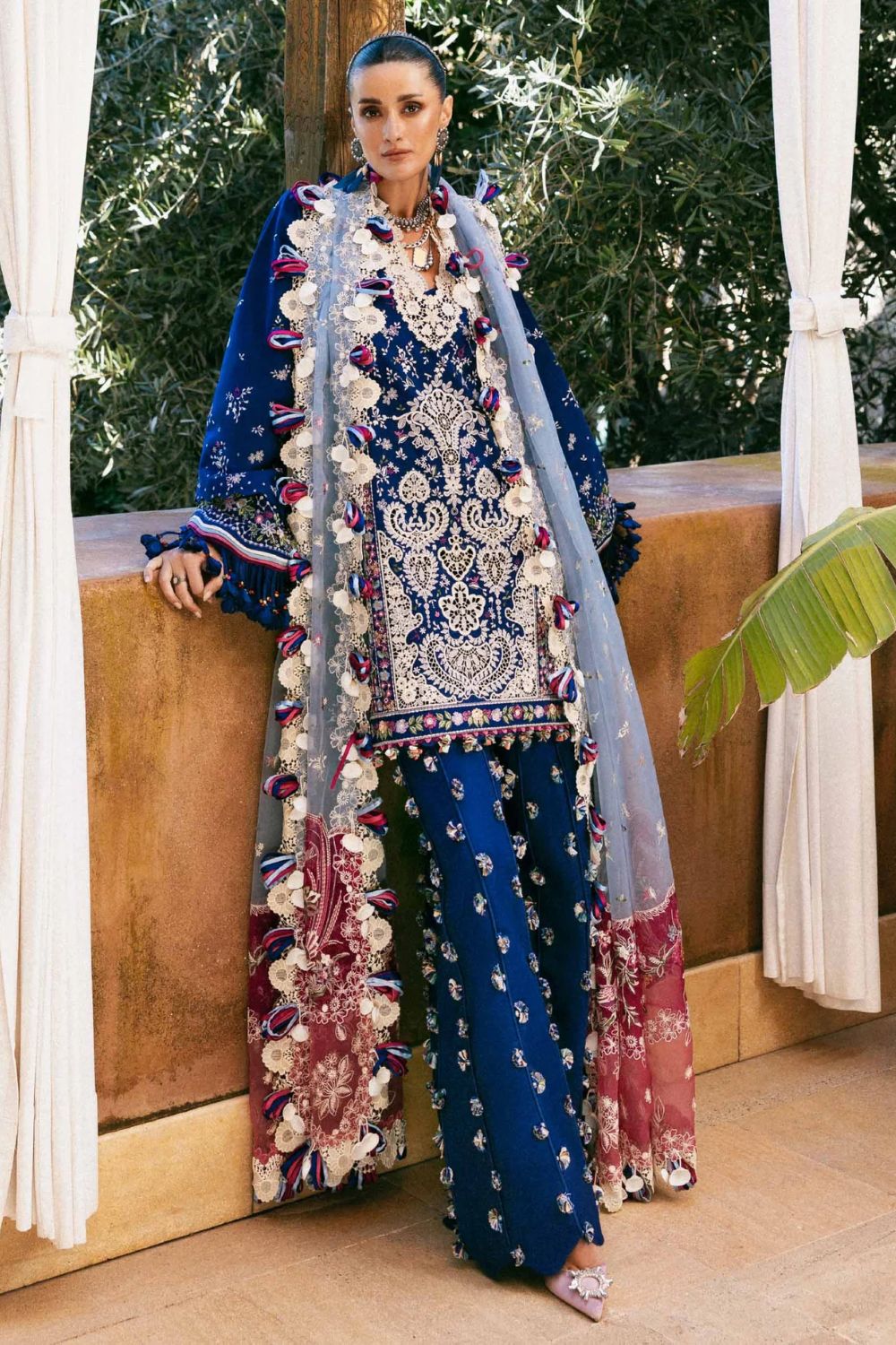 Reine by Republic Womenswear Unstitched Embroidered Luxury Lawn 3 Piece Suit Sia  - Eid Collection