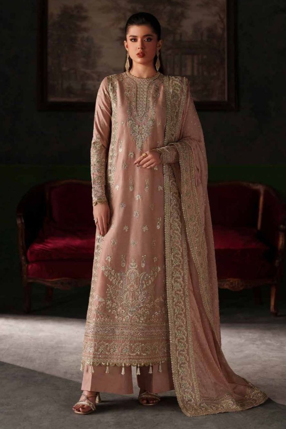 Emaan Adeel Verve Silk Edit'26  3 Piece Unstitched Embroidered Suit VESPER