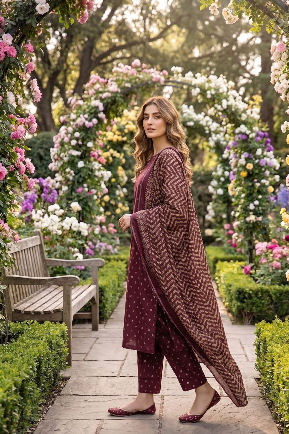 Mushtaq 3Pcs Unstitched Printed Lawn Alizy Collection Desgin - 10