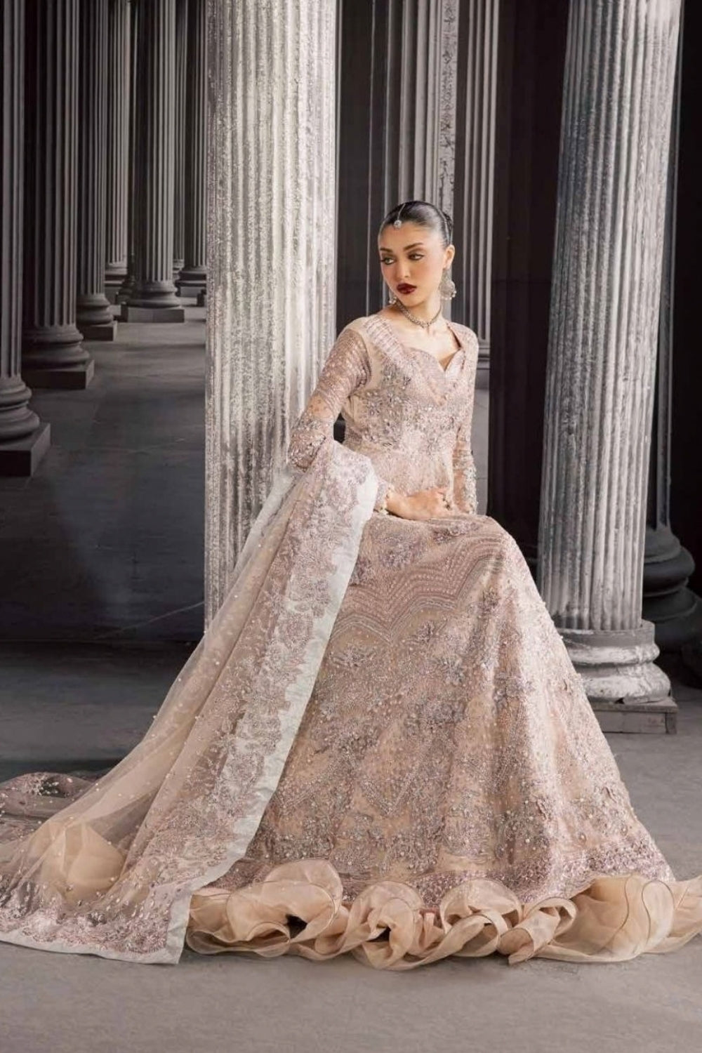 Nureh Muse 3 Piece Unstitched Embroidered Net Suit NFM-04