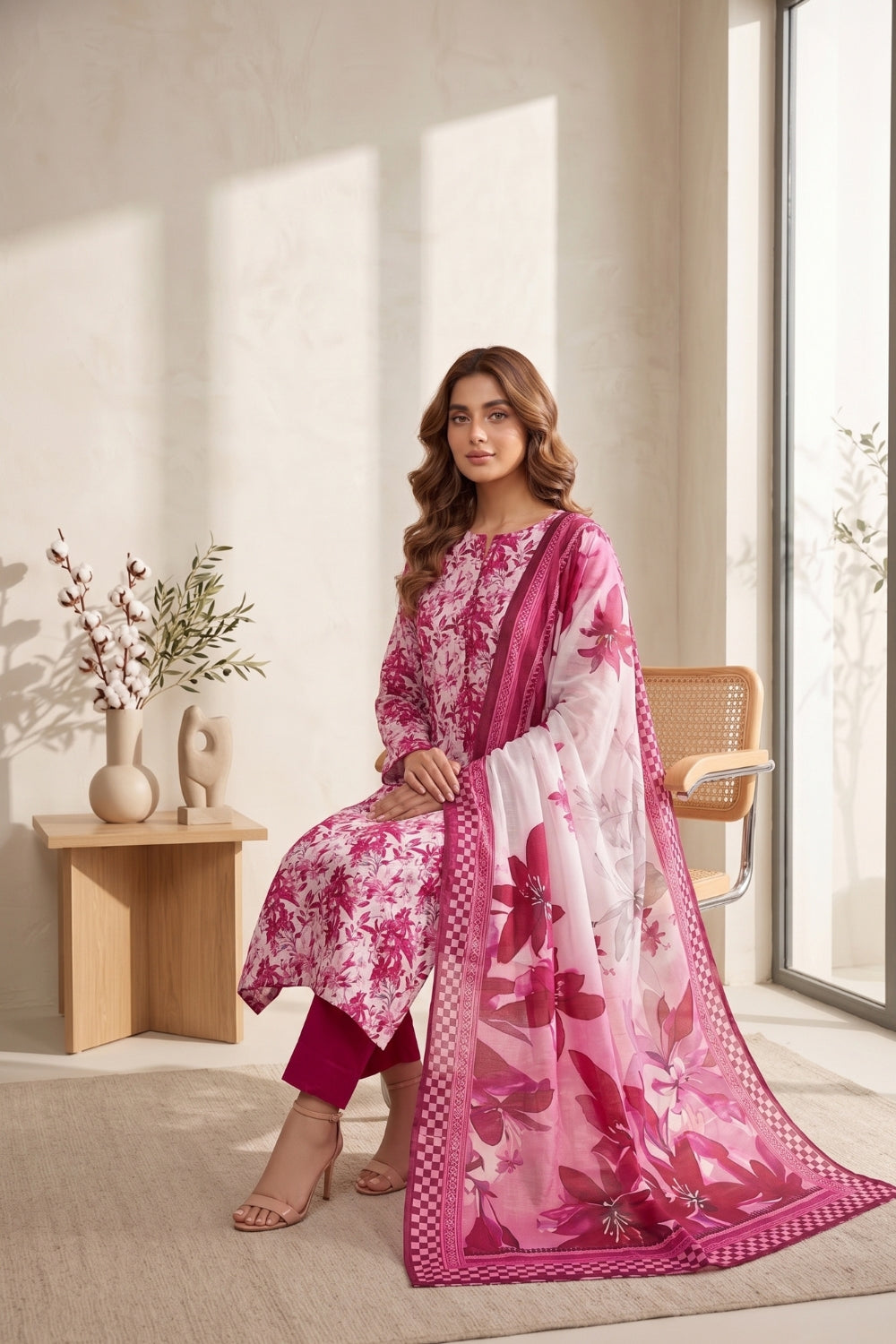 Mushtaq 3Pcs Unstitched Printed Lawn Suit Rooh Posh Collection Desgin - 4