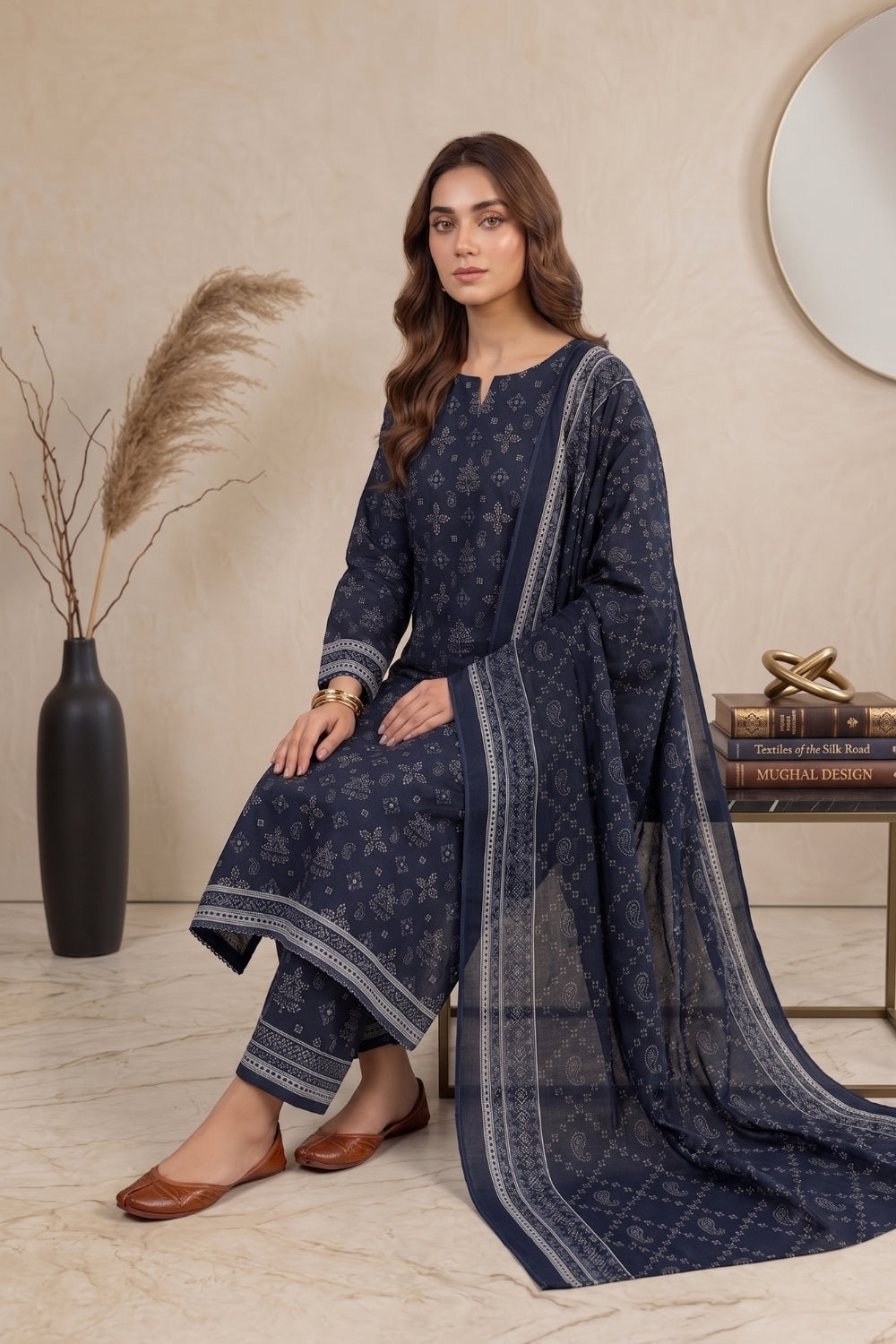 Mushtaq 3Pcs Unstitched Cotton Suit Hiba Collection Desgin - 4