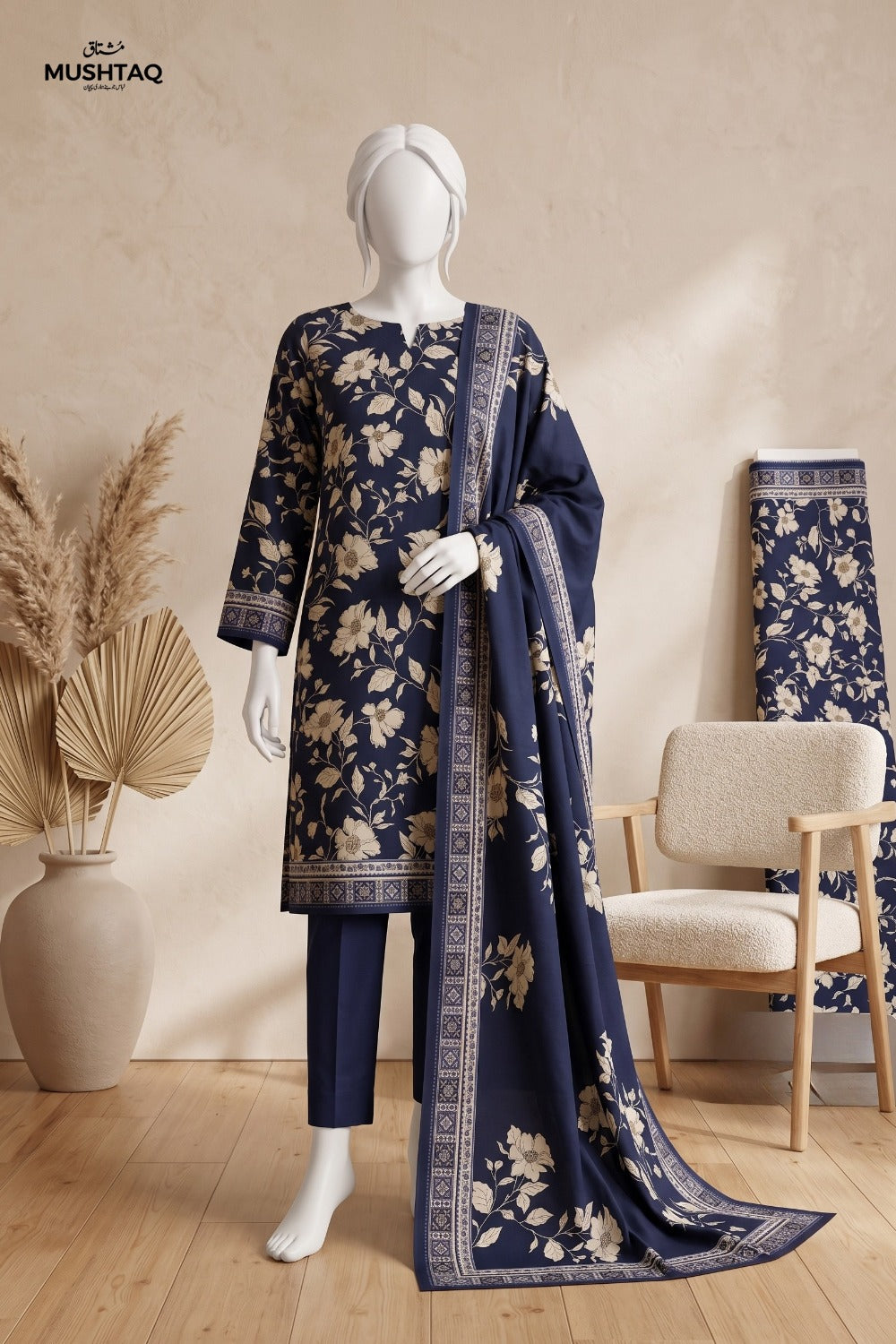 Mushtaq 3Pcs Unstitched Printed Lawn Israa Collection Desgin - 6