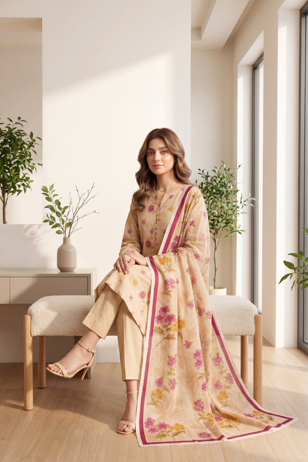 Mushtaq 3Pcs Unstitched Printed Lawn Suit Rooh Posh Collection Desgin - 10