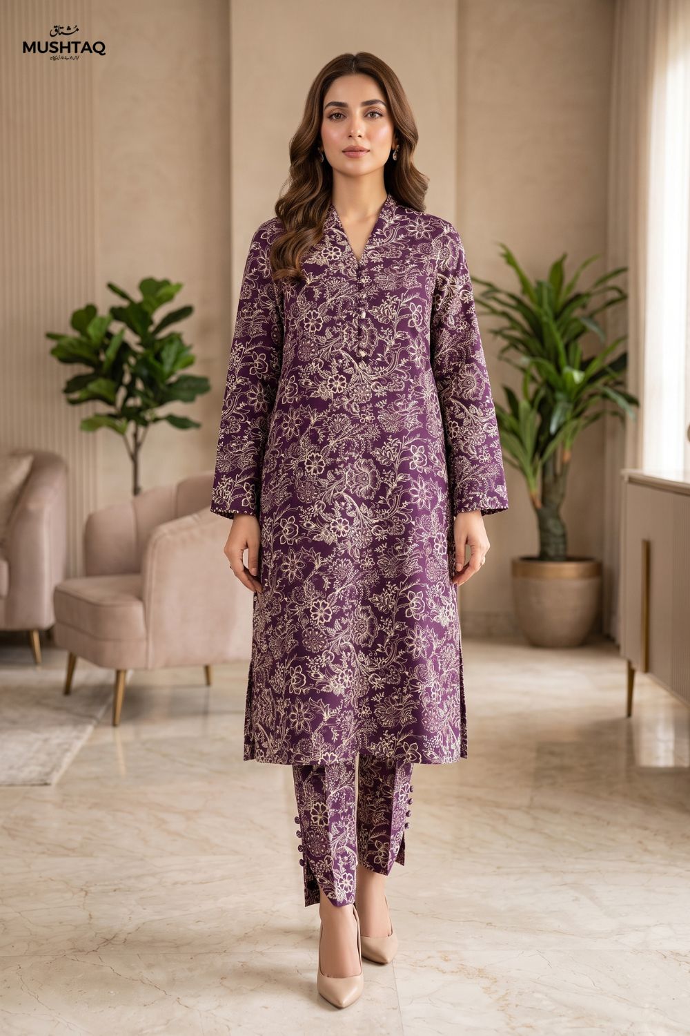 Mushtaq 2Pcs Unstitched Printed Marina Collection Desgin - 6