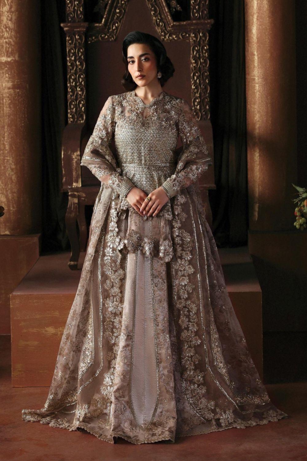 Afrozeh La Fuchsia'26 3 Piece Unstitched Embroidered Organza Suit Priestess