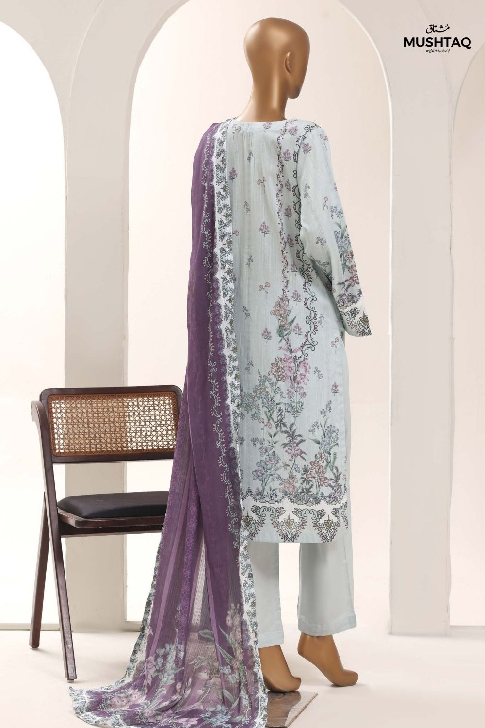 Mushtaq 3Pcs Unstitched Printed Lawn Sadabahar Collection Desgin - 6