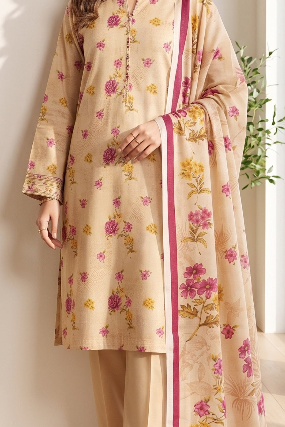 Mushtaq 3Pcs Unstitched Printed Lawn Suit Rooh Posh Collection Desgin - 10