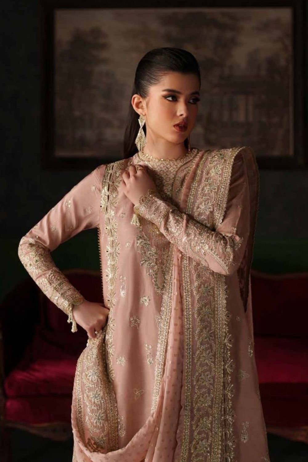 Emaan Adeel Verve Silk Edit'26  3 Piece Unstitched Embroidered Suit VESPER