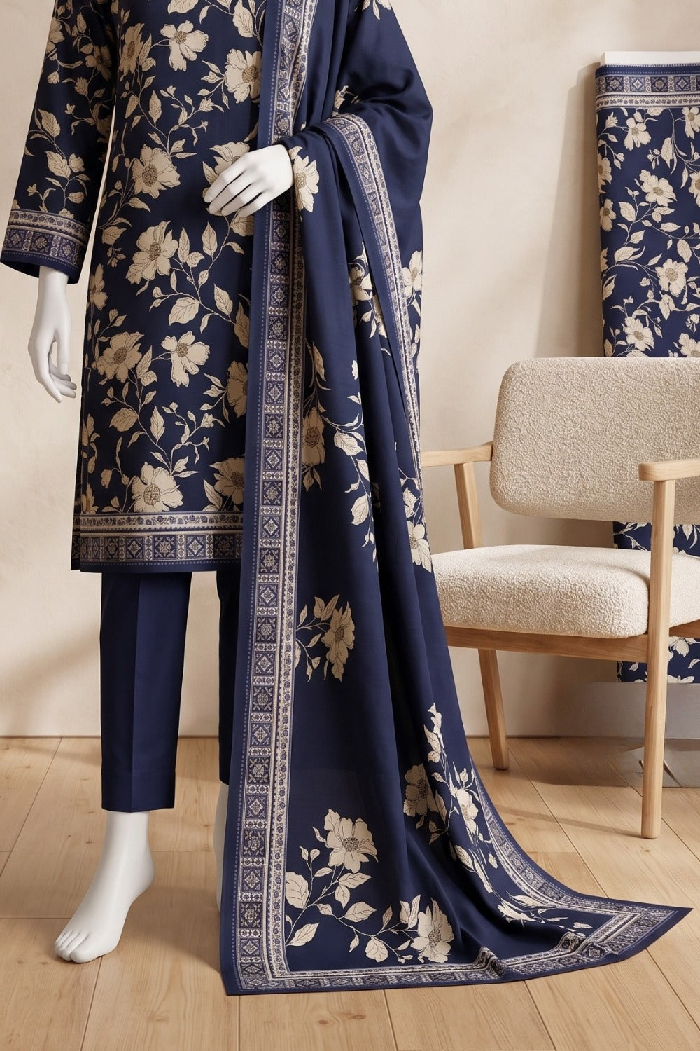 Mushtaq 3Pcs Unstitched Printed Lawn Israa Collection Desgin - 6