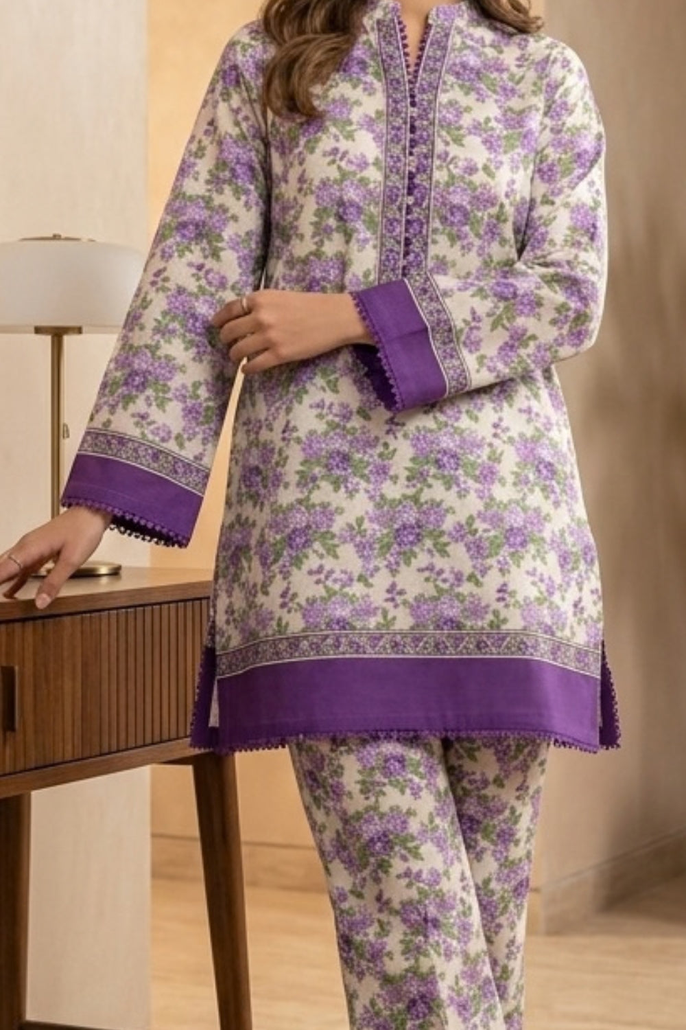 2Pcs Unstitched Printed Khaddar Eshal Collection Desgin -4