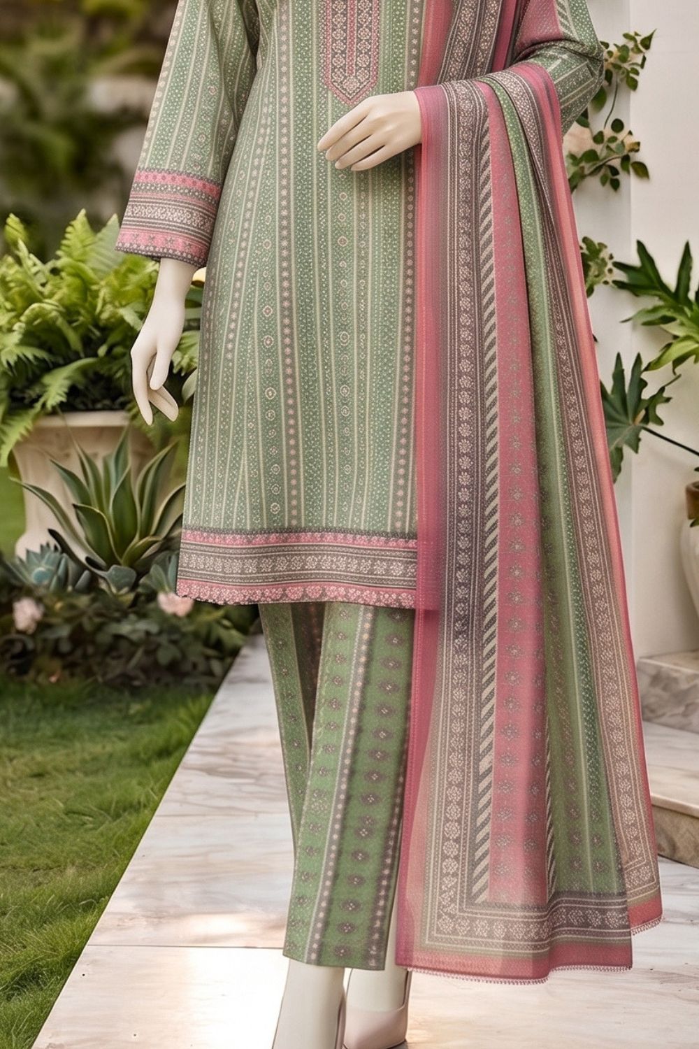 Mushtaq 3Pcs Unstitched Printed Lawn Rahaa Collection Desgin - 4