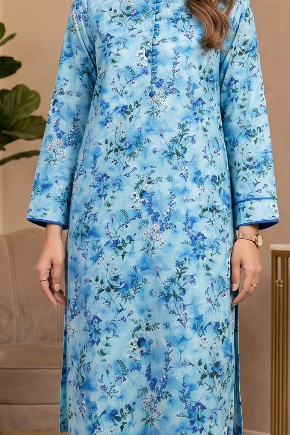2Pcs Unstitched Printed Khaddar Mahira Collection Desgin - 4