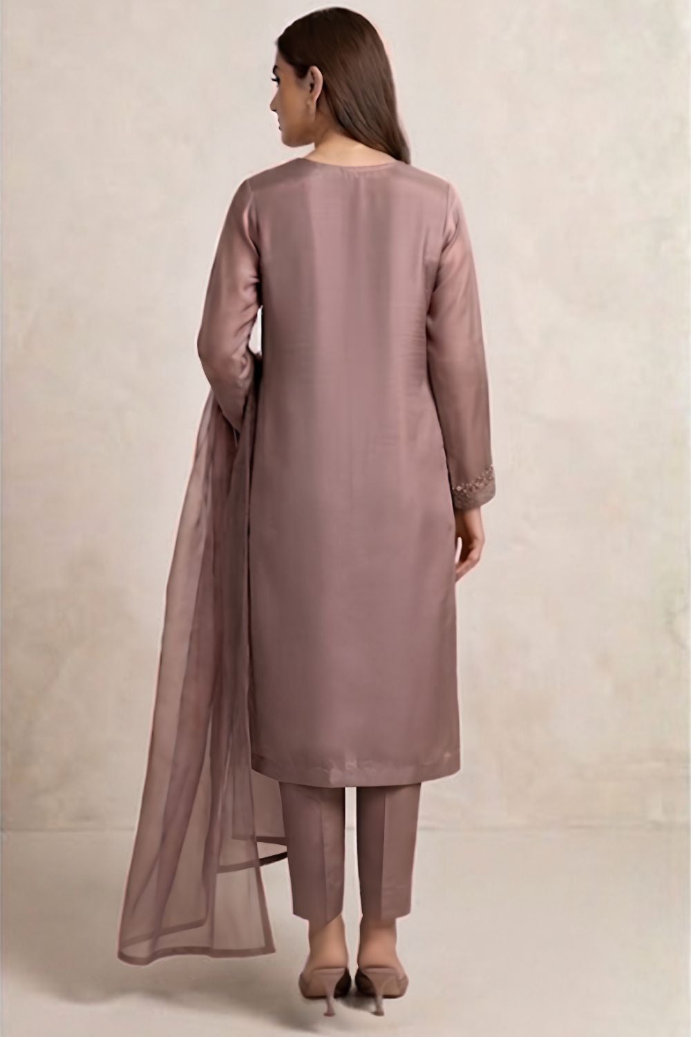 AEN-02 Party Wear by MCS Unstitched Handmade Sheesha Silk Shirt