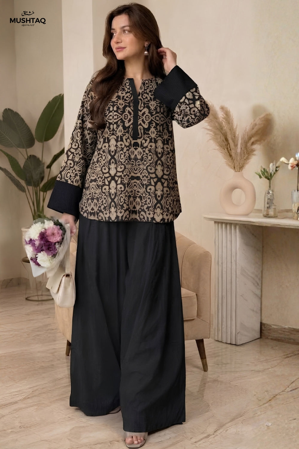 Mushtaq 2Pcs Unstitched Courtrai Marina Aysh Collection Desgin - 7