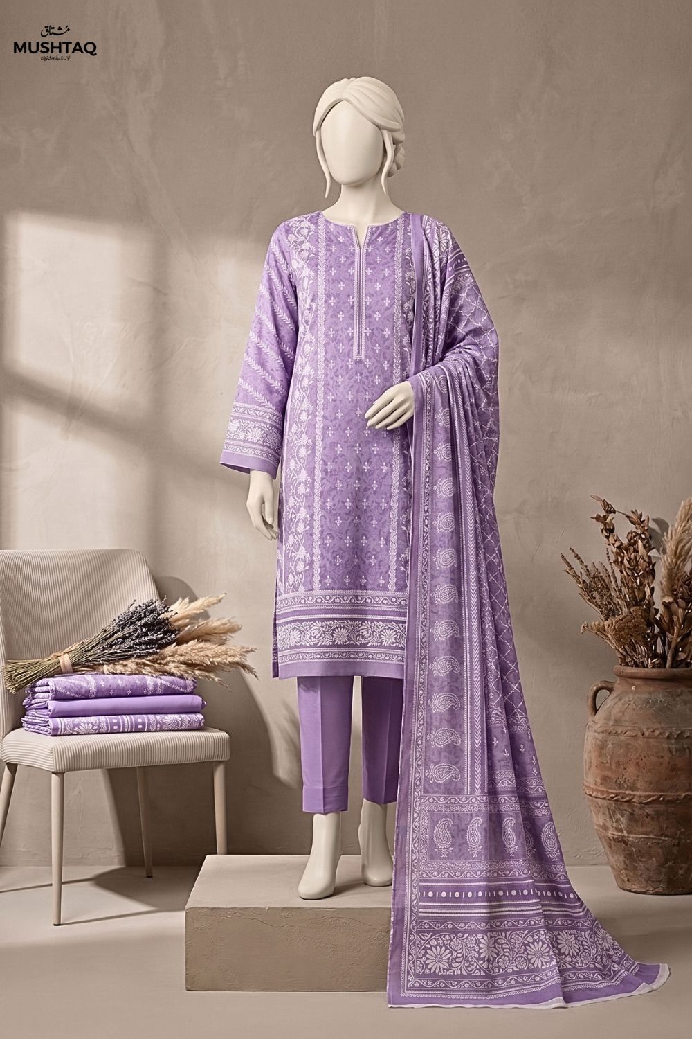 Mushtaq Ayat Collection 3Pcs Unstitched Printed Lawn Desgin - 2