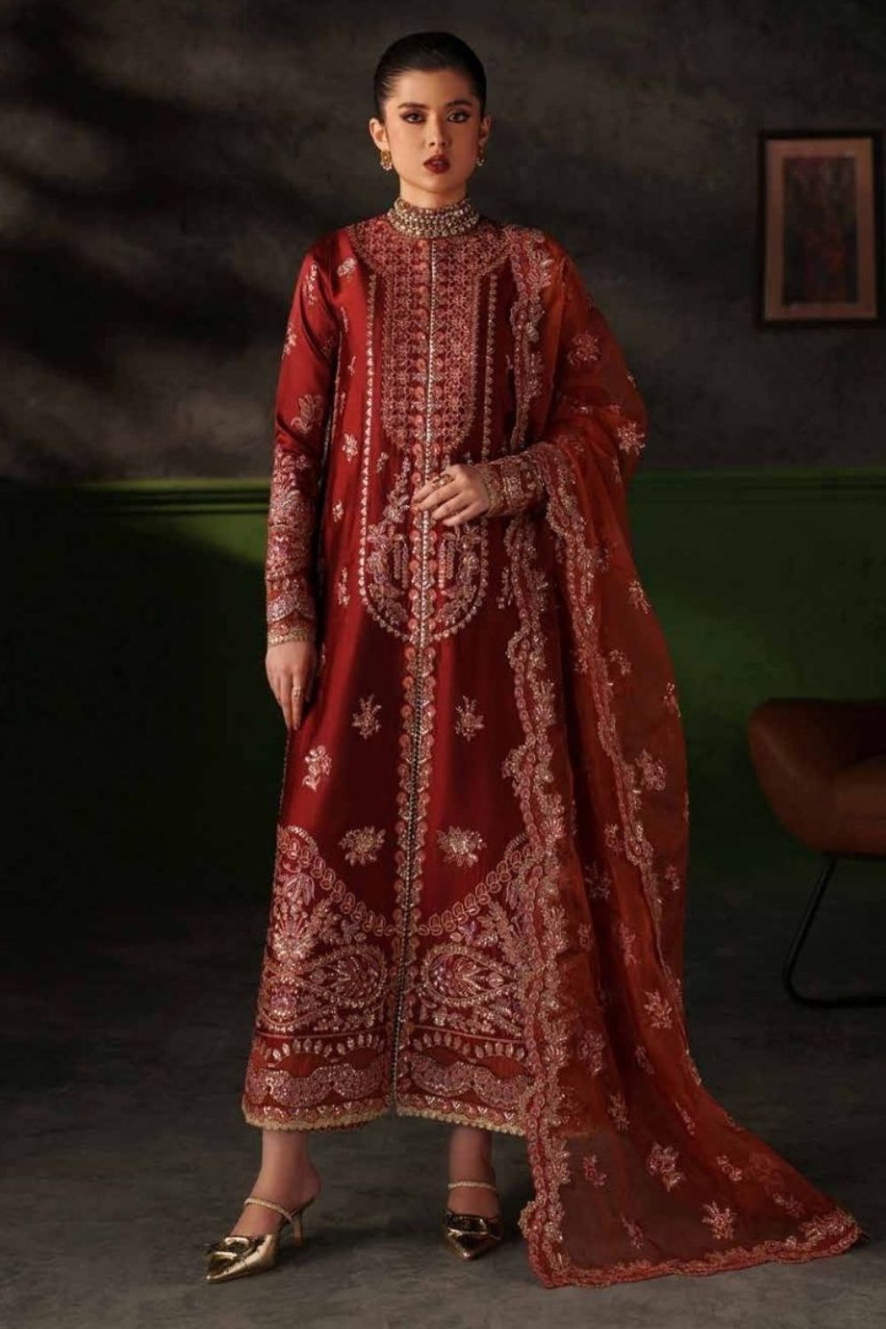 Emaan Adeel Verve Silk Edit'26  3 Piece Unstitched Embroidered Suit NOEMIE