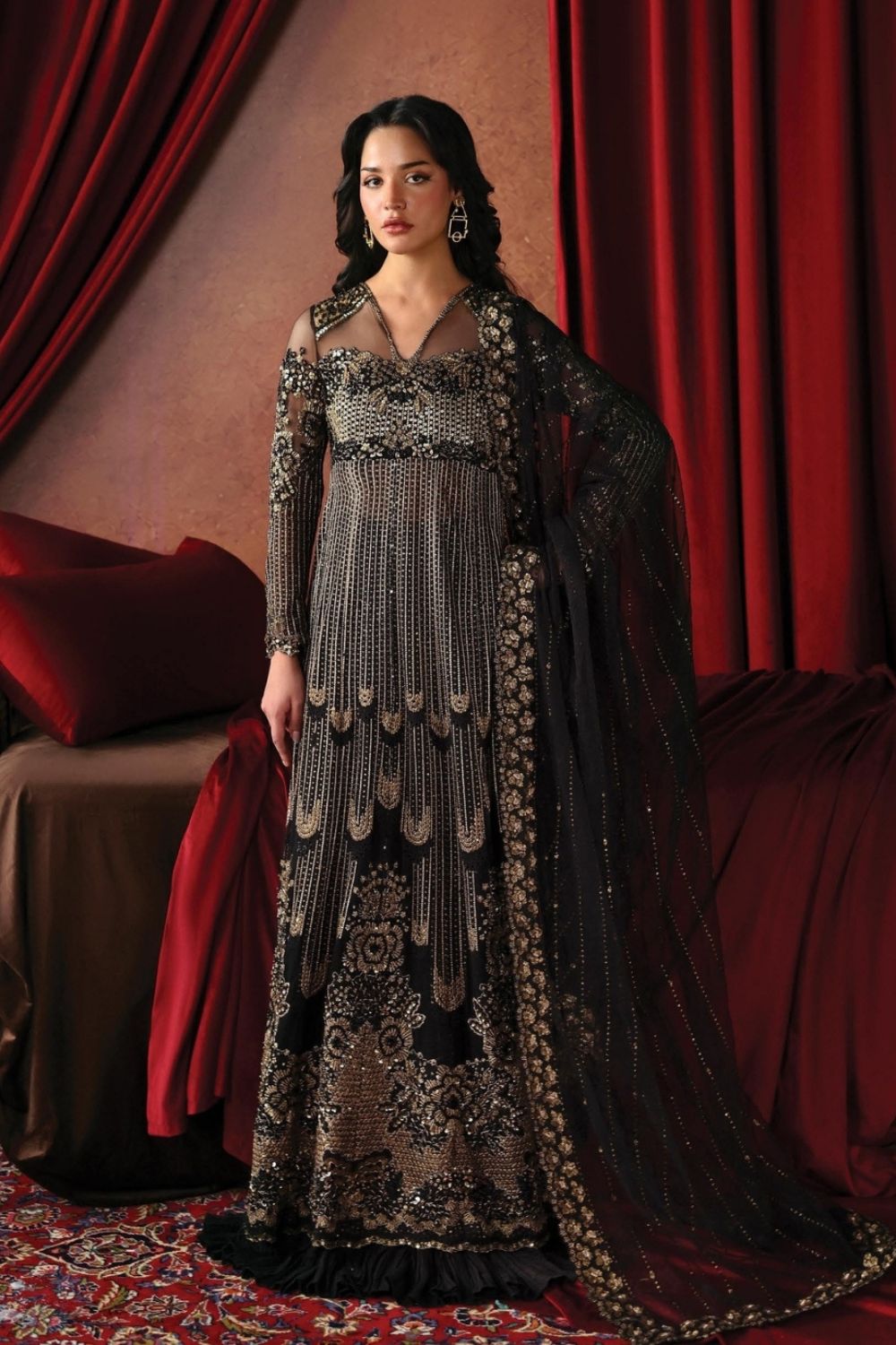 Afrozeh La Fuchsia'26 3 Piece Unstitched Embroidered Organza Suit Chariot