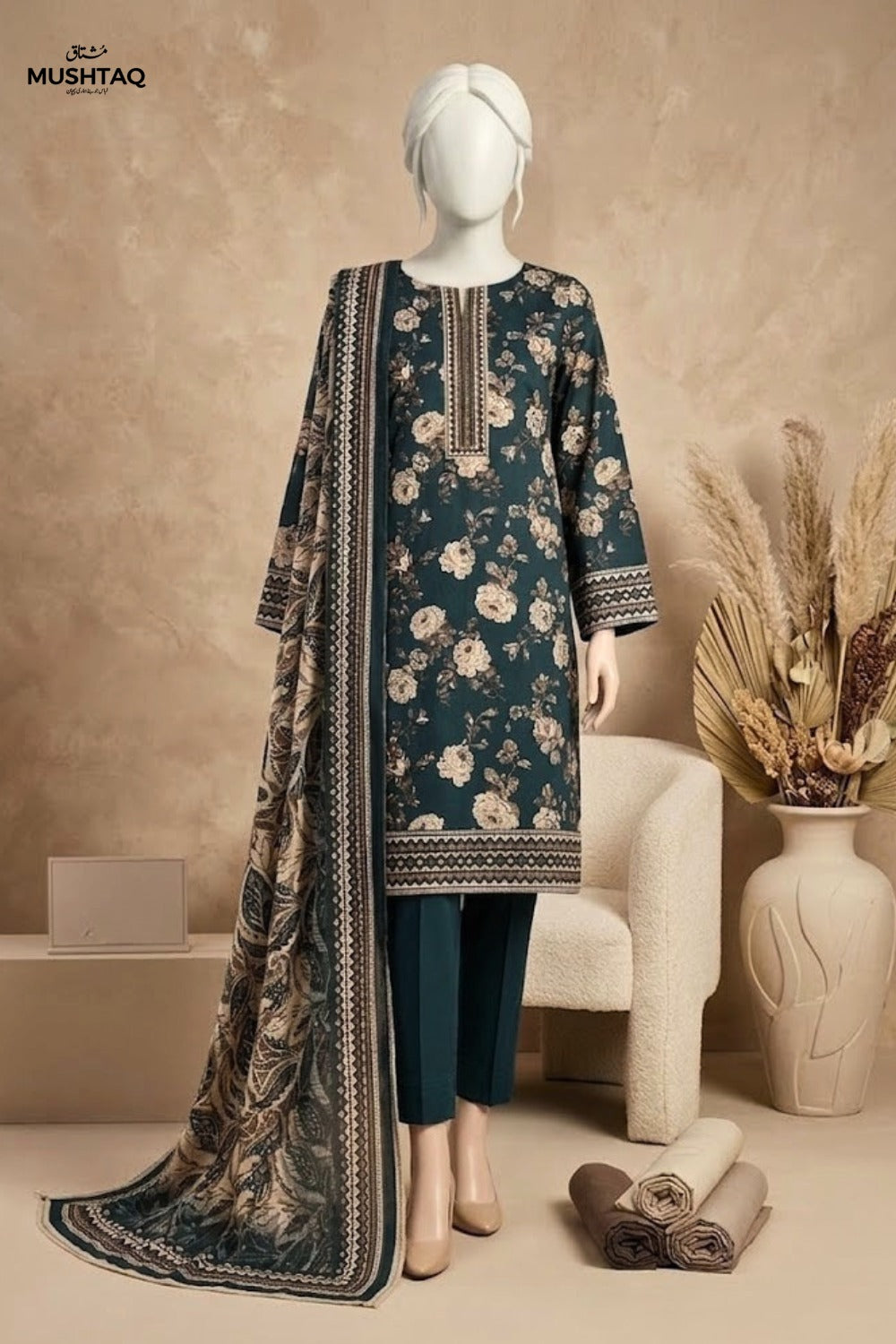 Mushtaq 3Pcs Unstitched Printed Lawn Israa Collection Desgin - 7