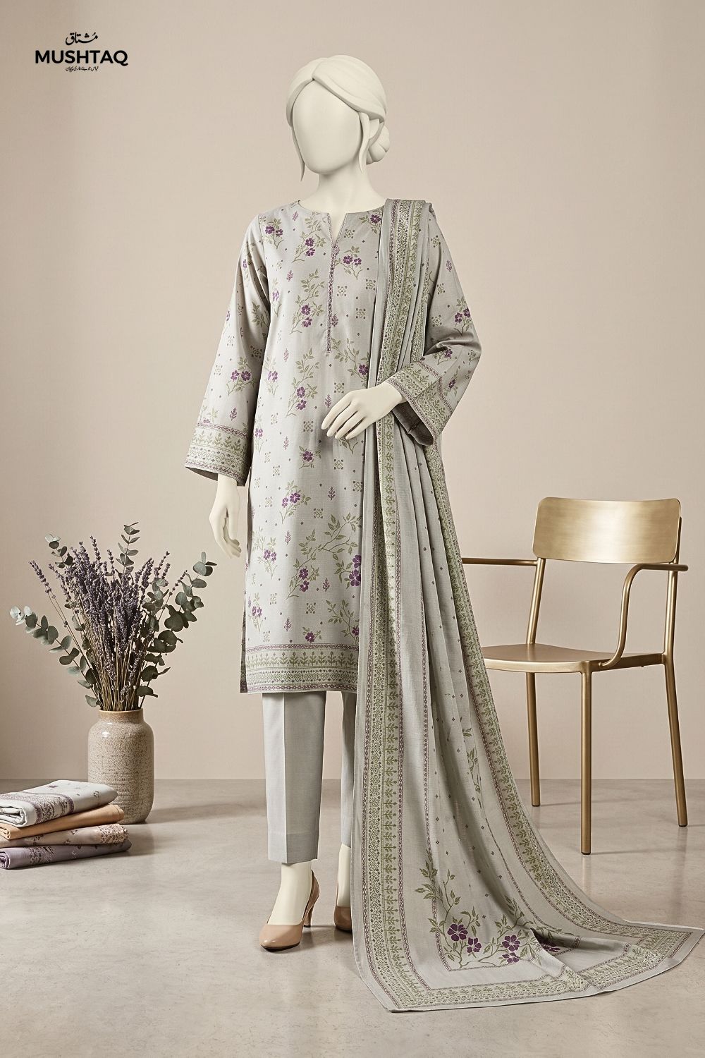 Mushtaq Zimal Collection 3Pcs Unstitched Printed Lawn Desgin - 5