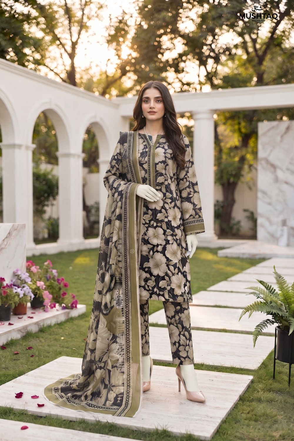 Mushtaq 3Pcs Unstitched Printed Lawn Rahaa Collection Desgin - 5