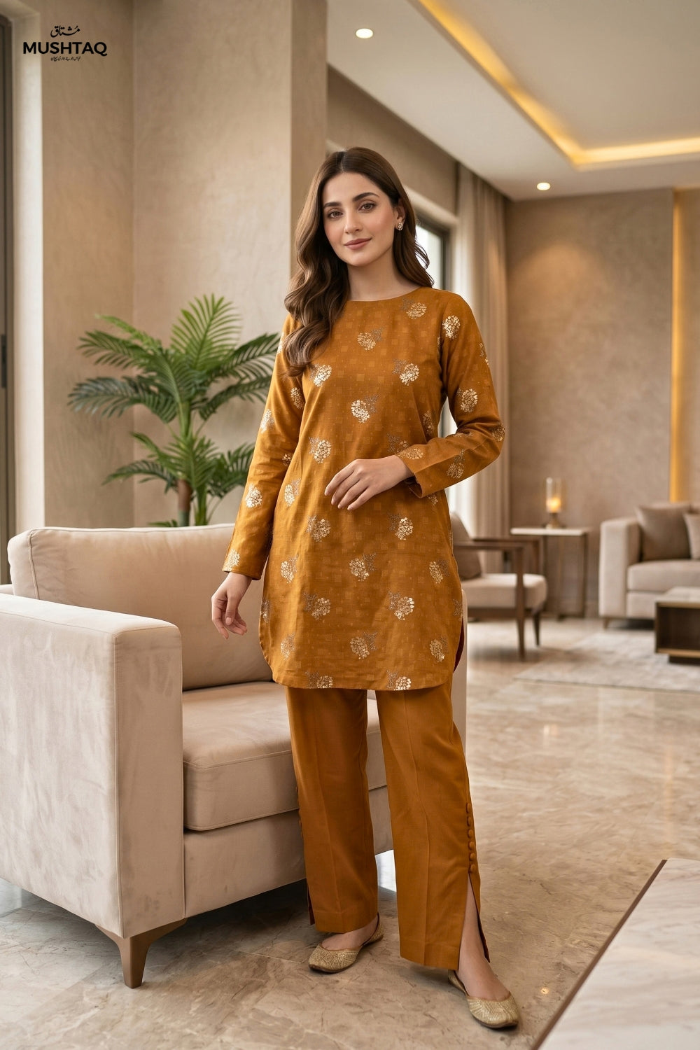Mushtaq 2Pcs Unstitched Marina Facy Zuna Collection Desgin - 7