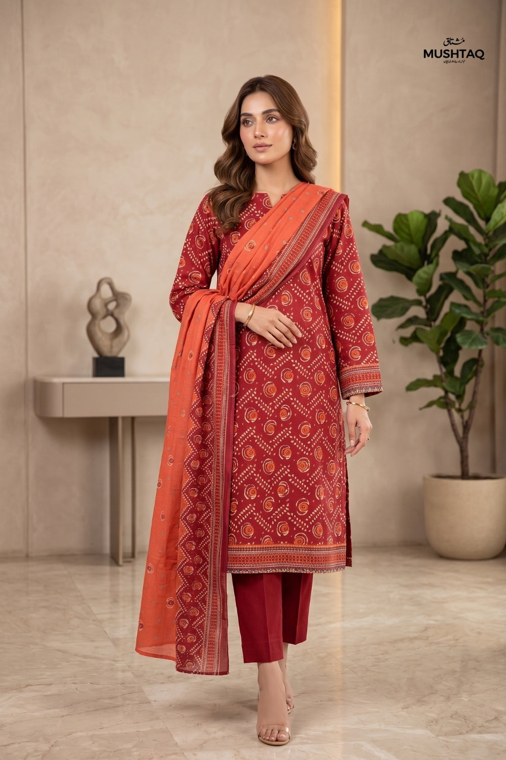 Mushtaq 3Pcs Unstitched Cotton Suit Hiba Collection Desgin - 5