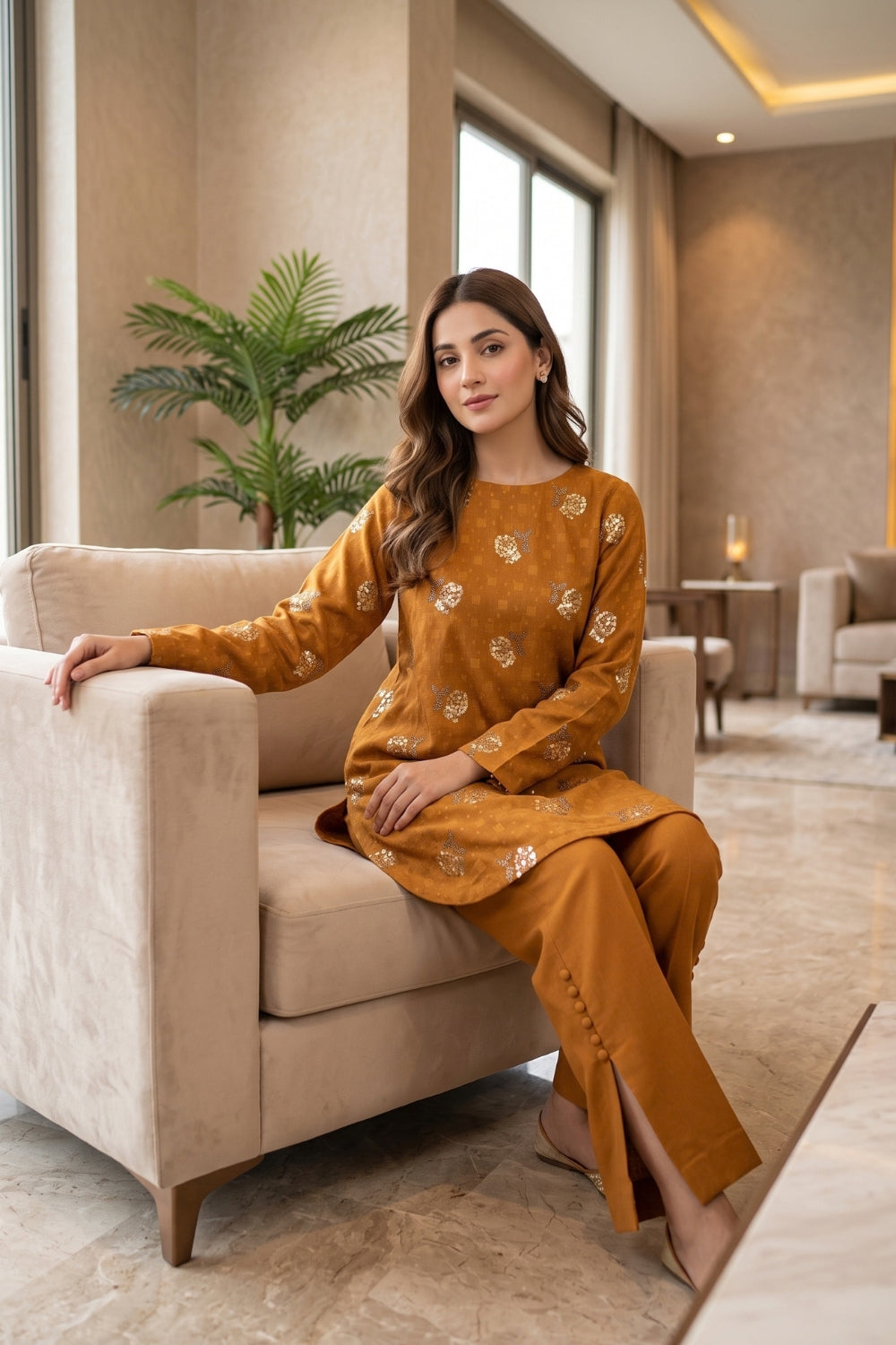 Mushtaq 2Pcs Unstitched Marina Facy Zuna Collection Desgin - 7