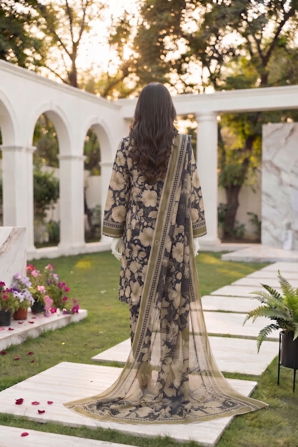 Mushtaq 3Pcs Unstitched Printed Lawn Rahaa Collection Desgin - 5