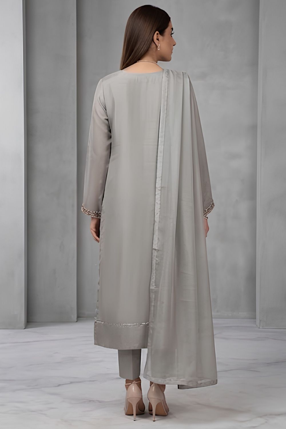 AEN-03 Party Wear by MCS Unstitched Handmade Sheesha Silk Shirt