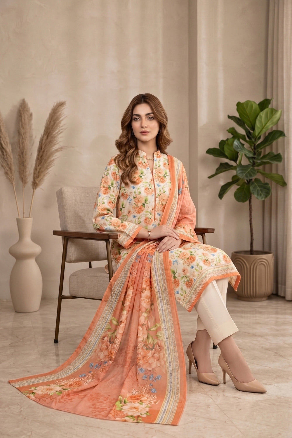 Mushtaq 3Pcs Unstitched Printed Khaddar Zariya Collection Desgin - 5