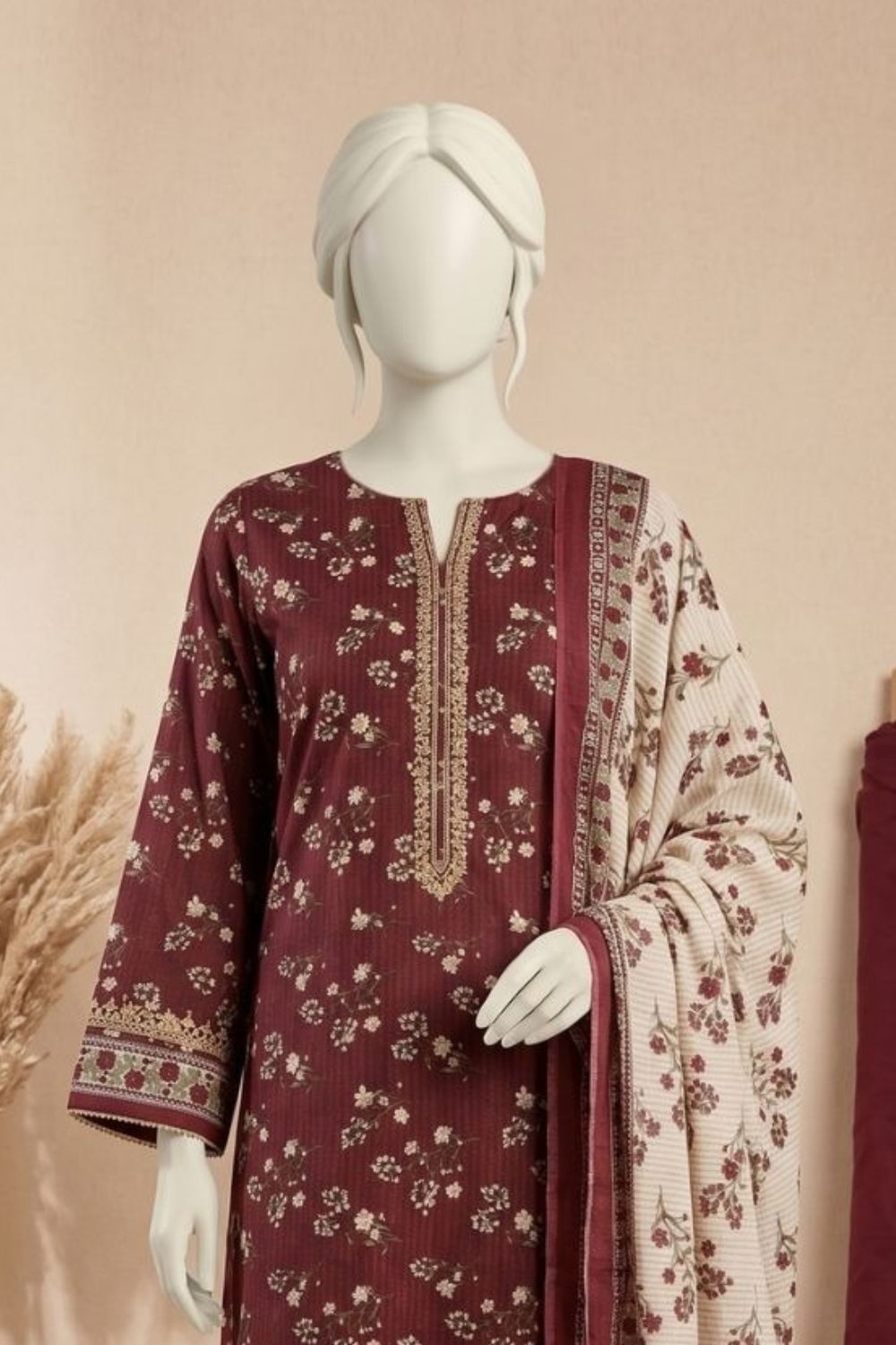 Mushtaq Mahrosh Collection 3Pcs Unstitched Printed Lawn Desgin - 5