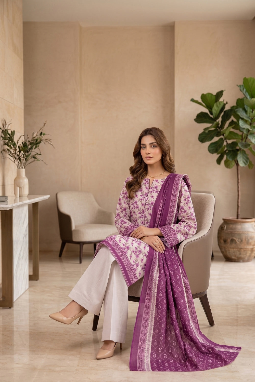 Mushtaq 3Pcs Unstitched Printed Khaddar Zarposh Collection Desgin - 5