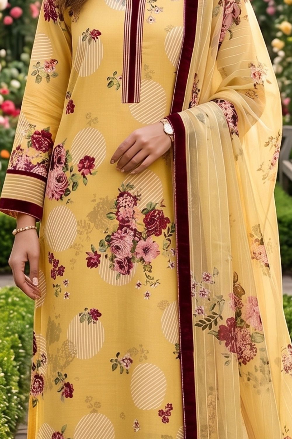 Mushtaq 3Pcs Unstitched Printed Lawn Ansaa Collection Desgin - 5