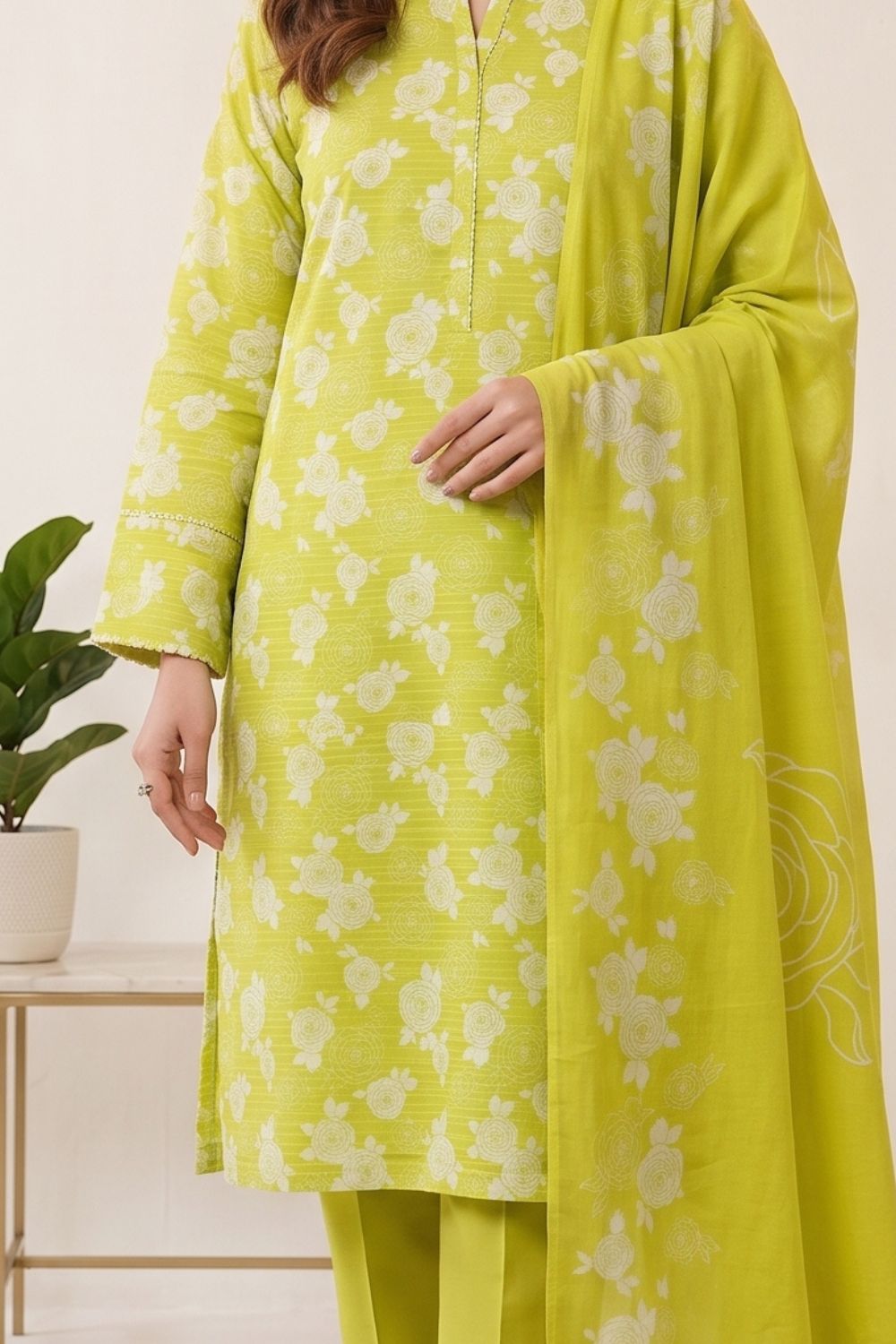 Mushtaq 3Pcs Unstitched Printed Lawn Suit Shanoor Collection Desgin - 5
