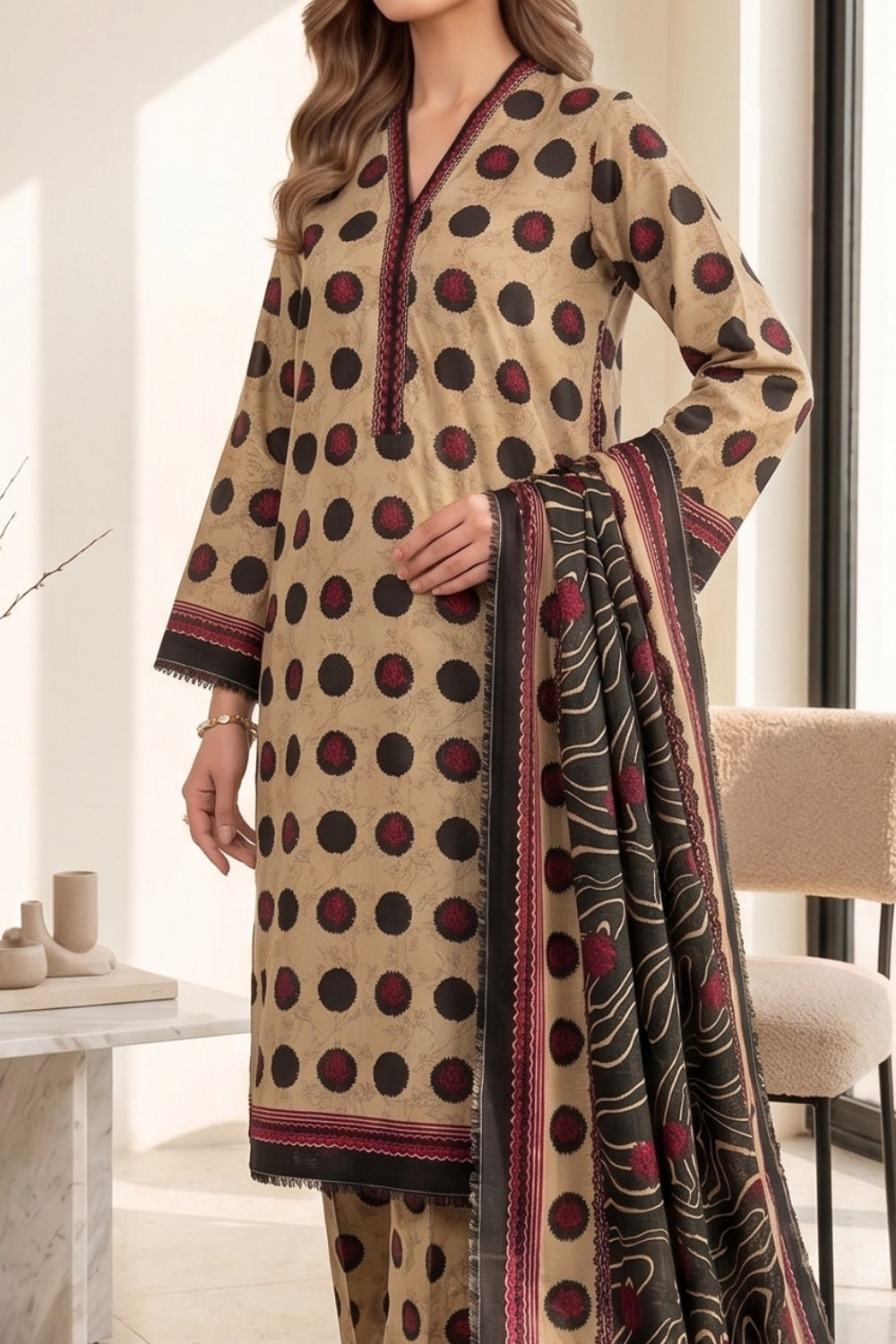 Mushtaq 3Pcs Unstitched Printed Lawn Suit Ayzel Collection Desgin - 5