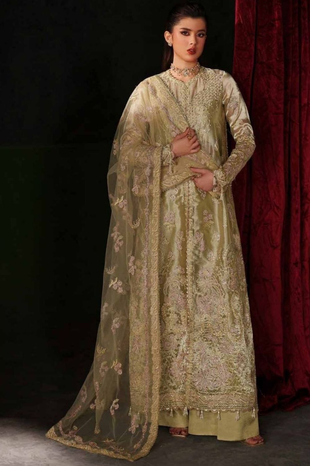 Emaan Adeel Verve Silk Edit'26  3 Piece Unstitched Embroidered Suit ZELIE