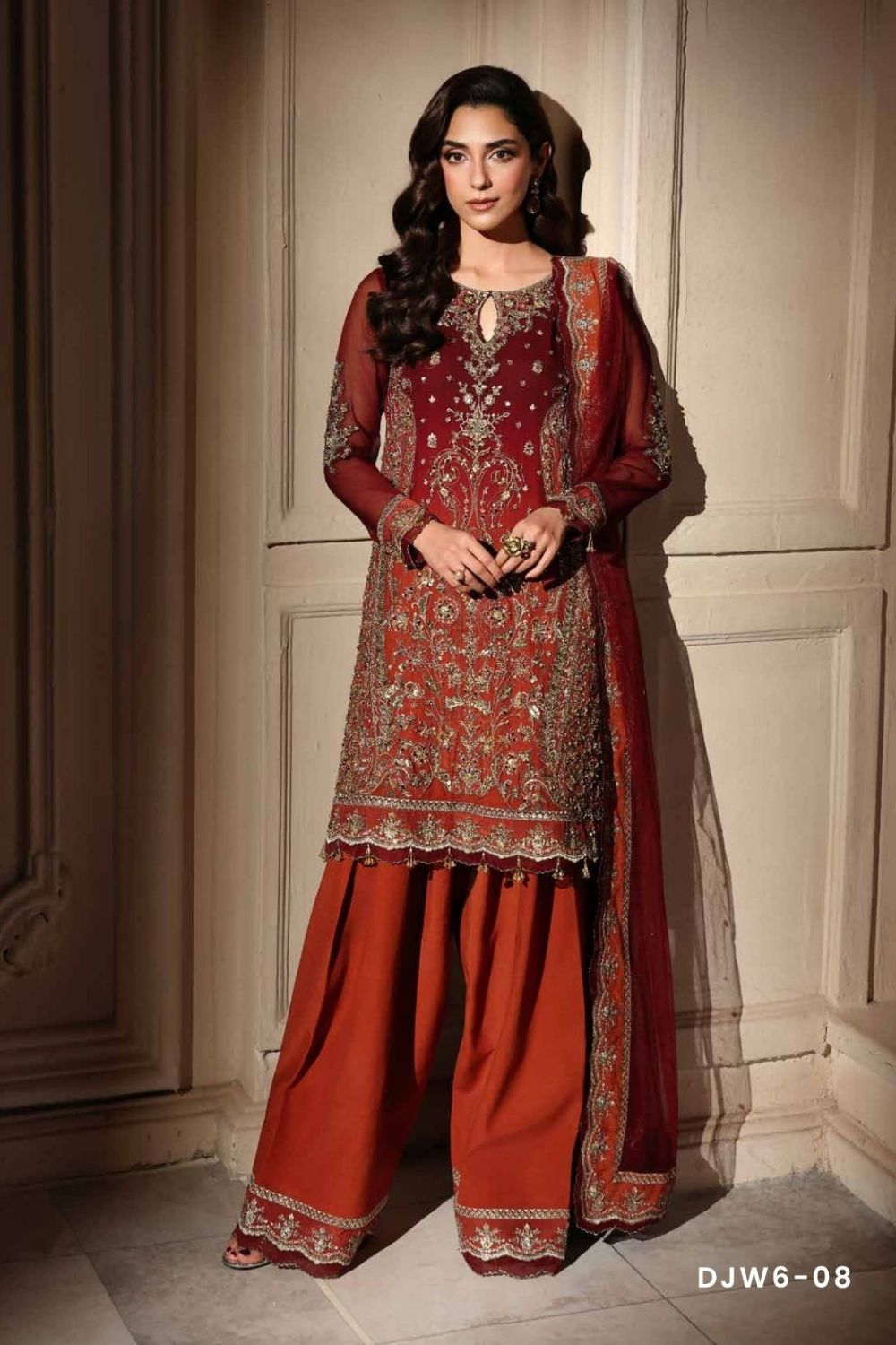 Charizma Dastan-e-Jashan 3 Piece Unstitched Embroidered Luxury Chiffon Suit DJW6-08