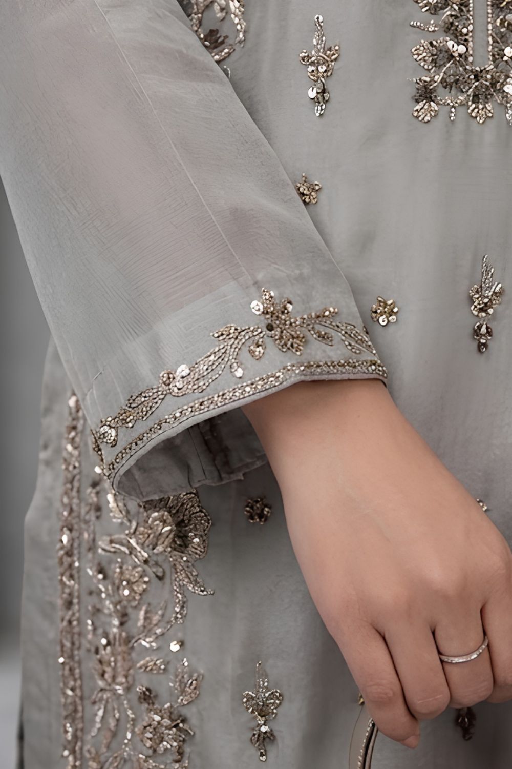 AEN-03 Party Wear by MCS Unstitched Handmade Sheesha Silk Shirt